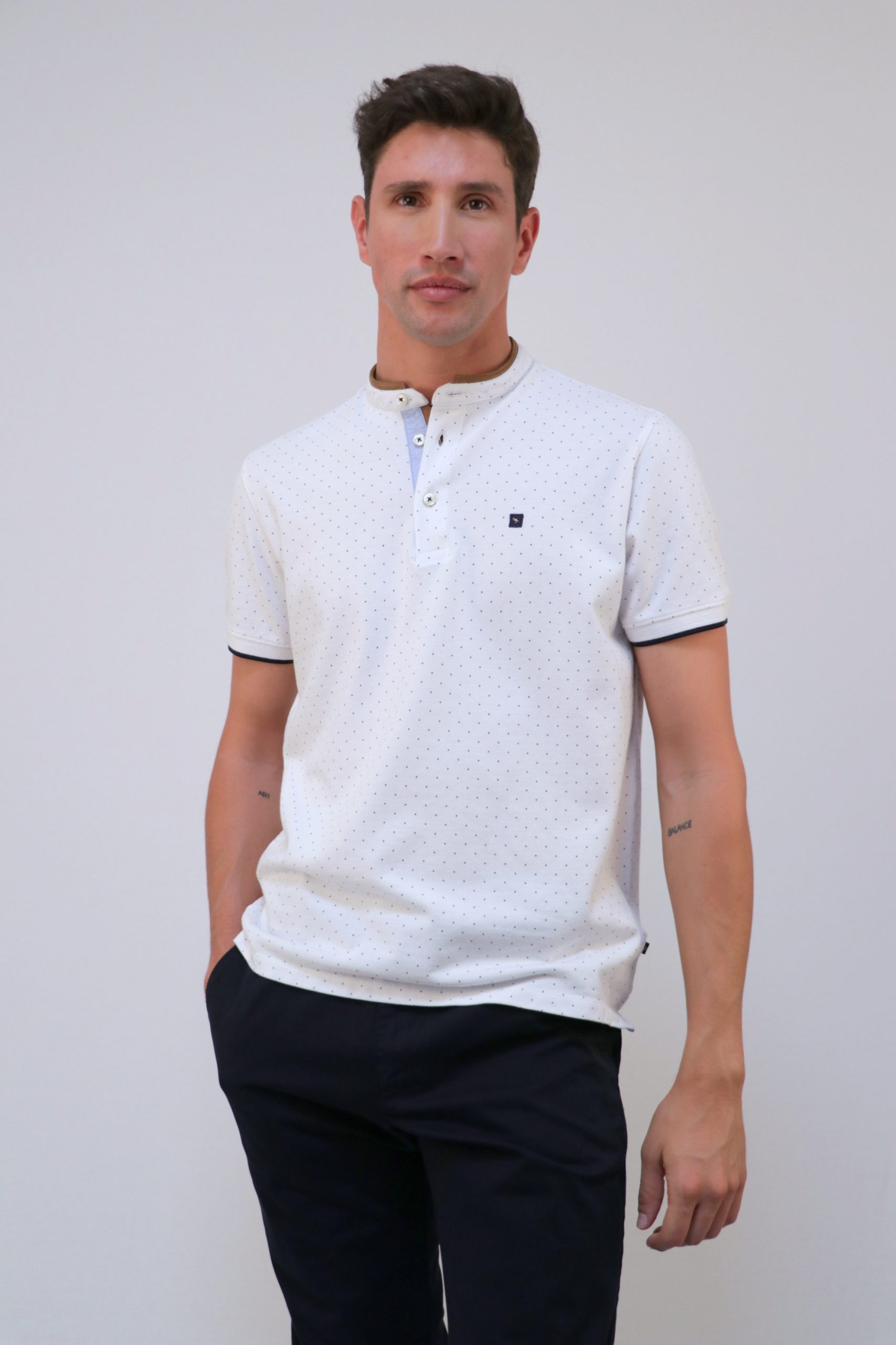 Polo Piqué Estampado Gola á Padre