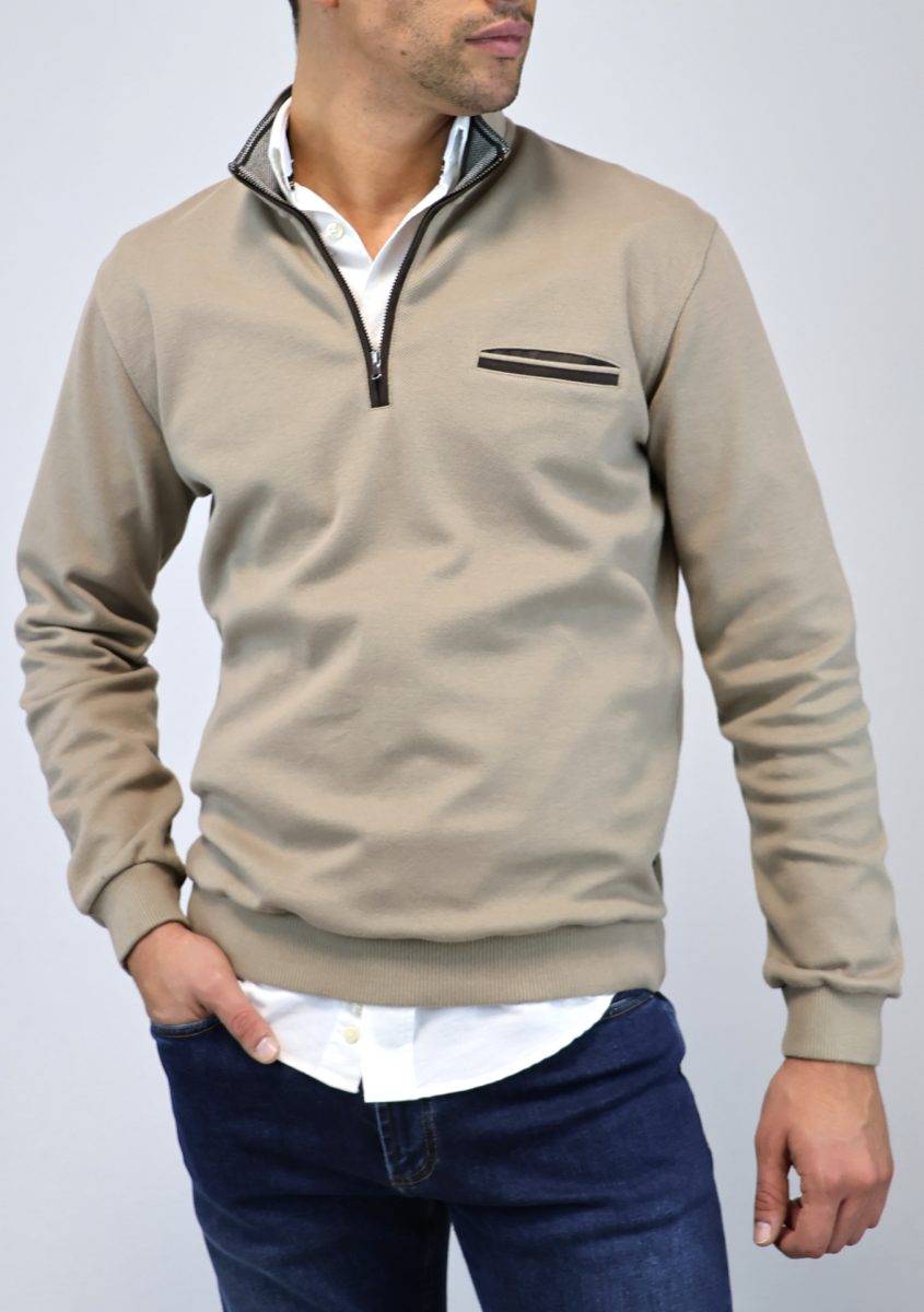 SWEAT PIQUÉ COM BOLSO