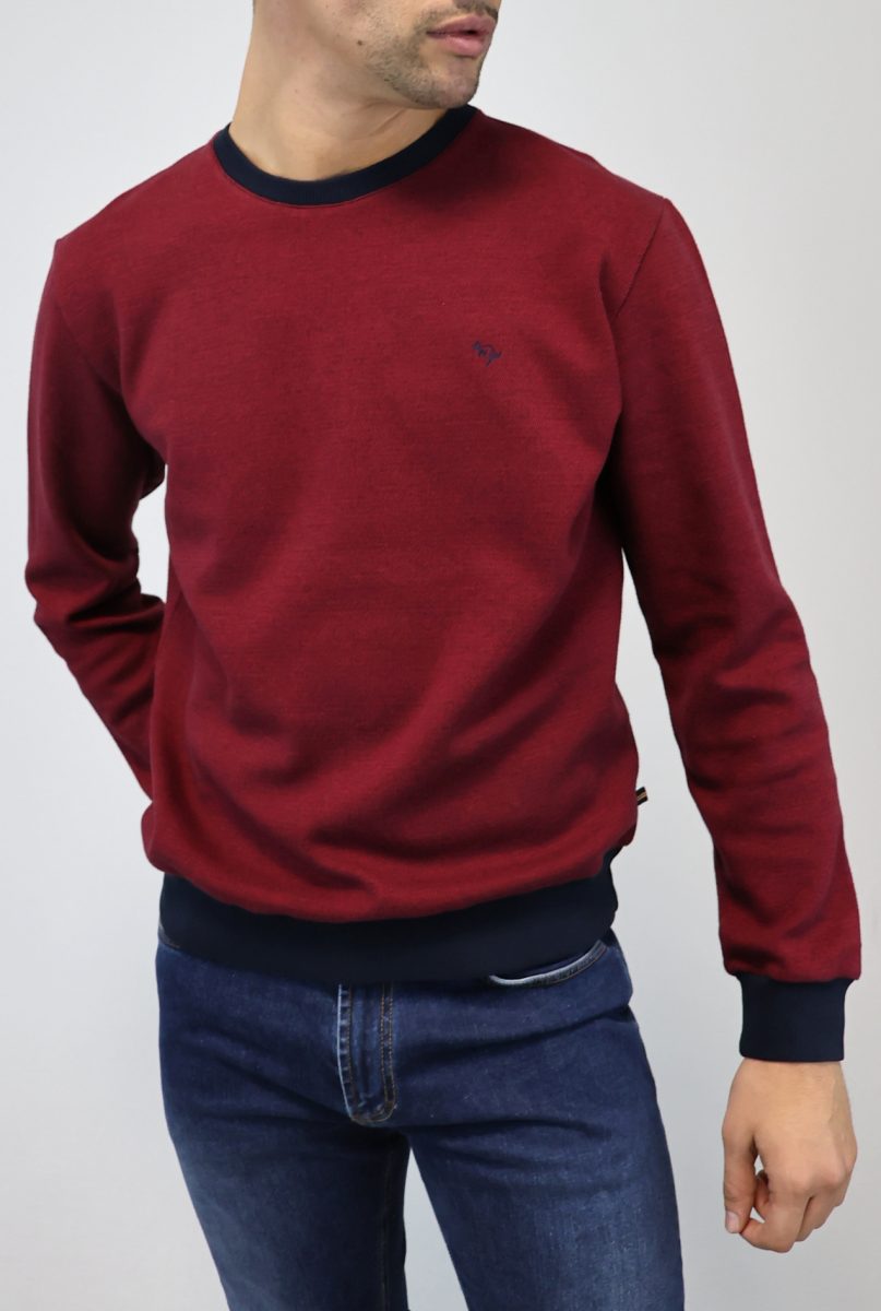 Sweat Interlock Jacquard Com Decote Redondo